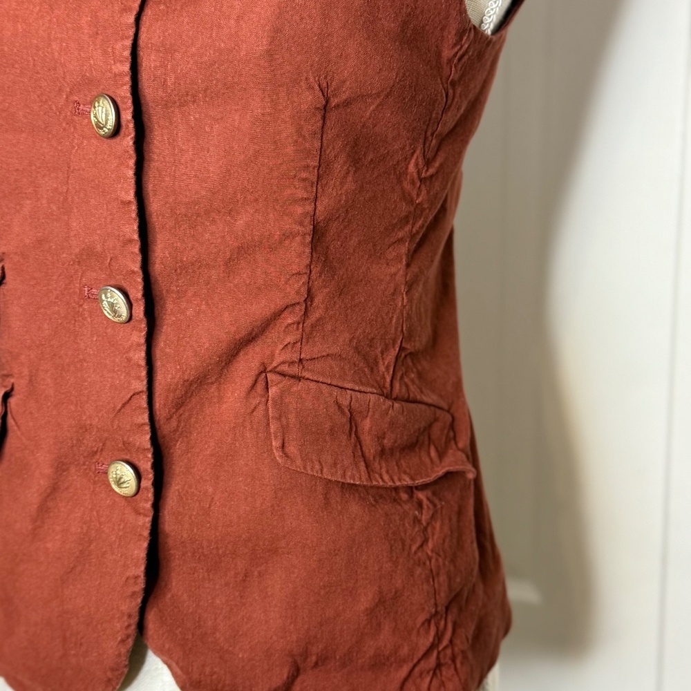 Rag & Bone Women's Slade Linen-Blend Vest Size 4 - Picture 7 of 14